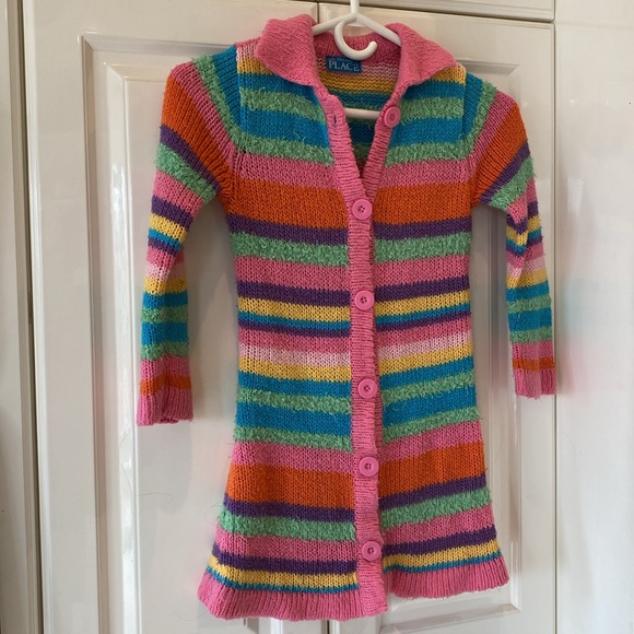Girl’s long cardigan sweater - Picture 1 of 10